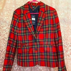 NWT Tommy Hilfiger Red Plaid Blazer!! Sz 14